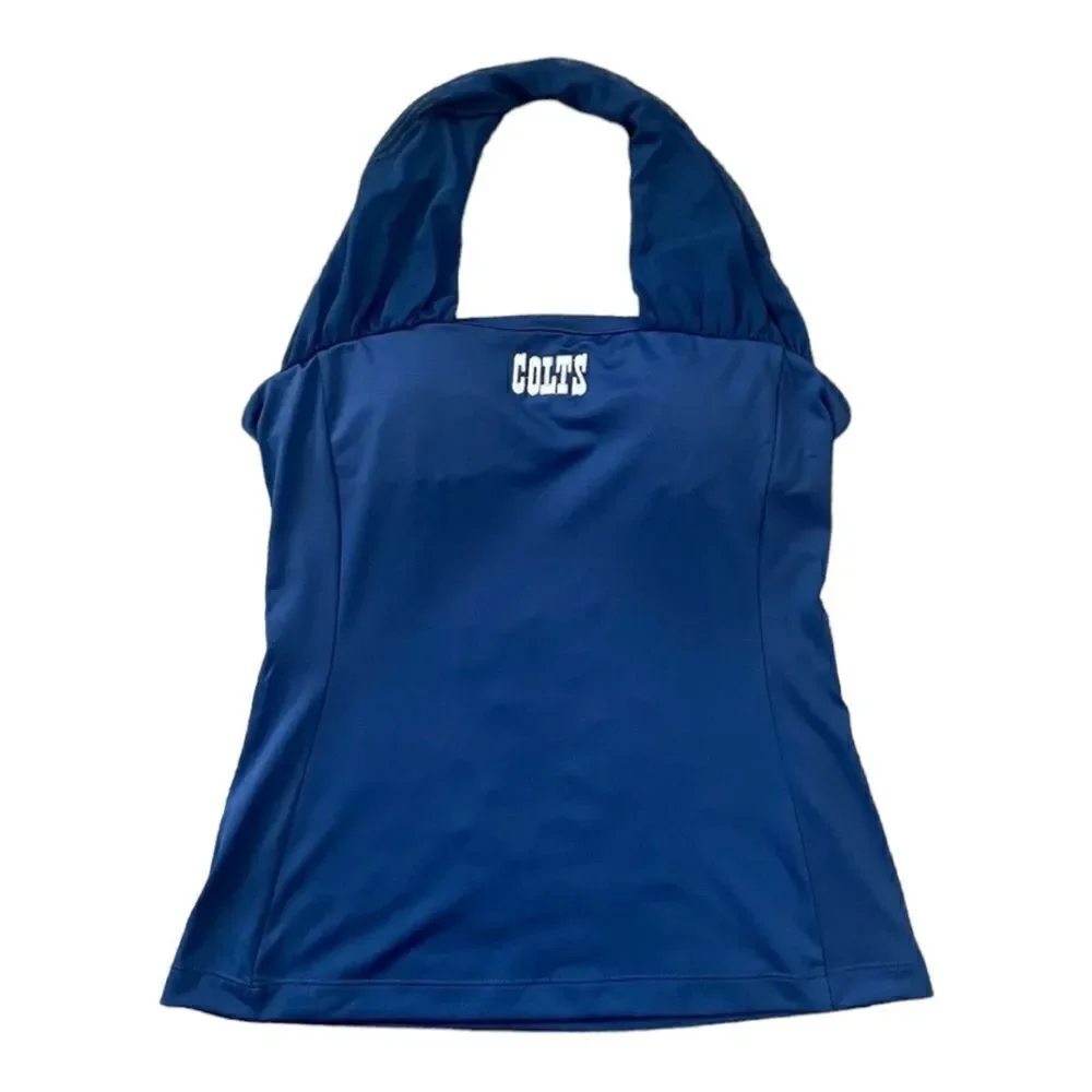 NFL All Sport Couture Blue Indianapolis Colts First Down Halter Top SZ M BNWT